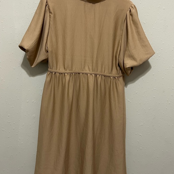 Chic Tan Midi Dress - Picture 3 of 4